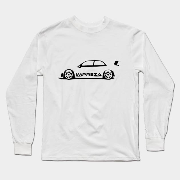 Subar Impreza Car outline Long Sleeve T-Shirt by mufflebox